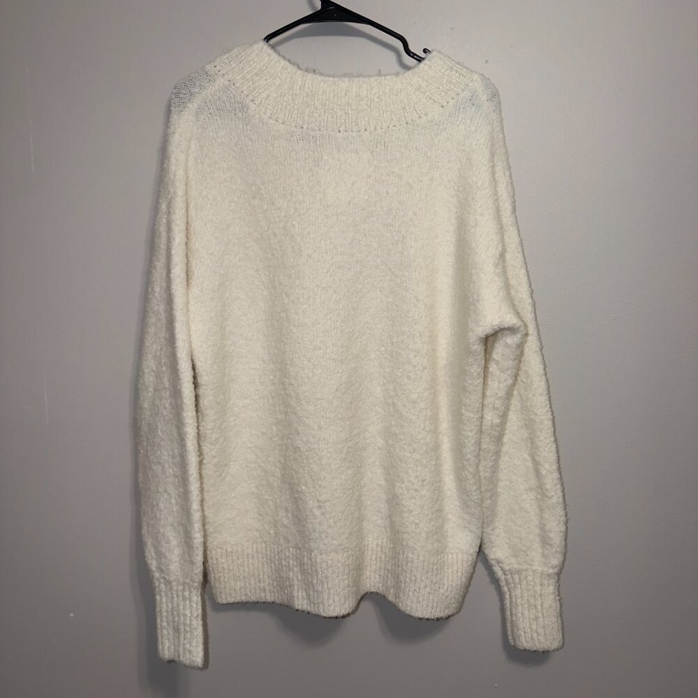Aerie Cream Oversized V Neck Sweater Size S Soft Cozy Knit Pullover Top - Picture 7 of 7